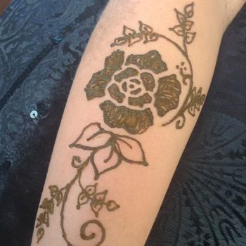 Henna design on arm